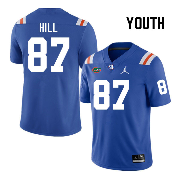 Youth #87 Gavin Hill Florida Gators College Football Jerseys Stitched-Throwback